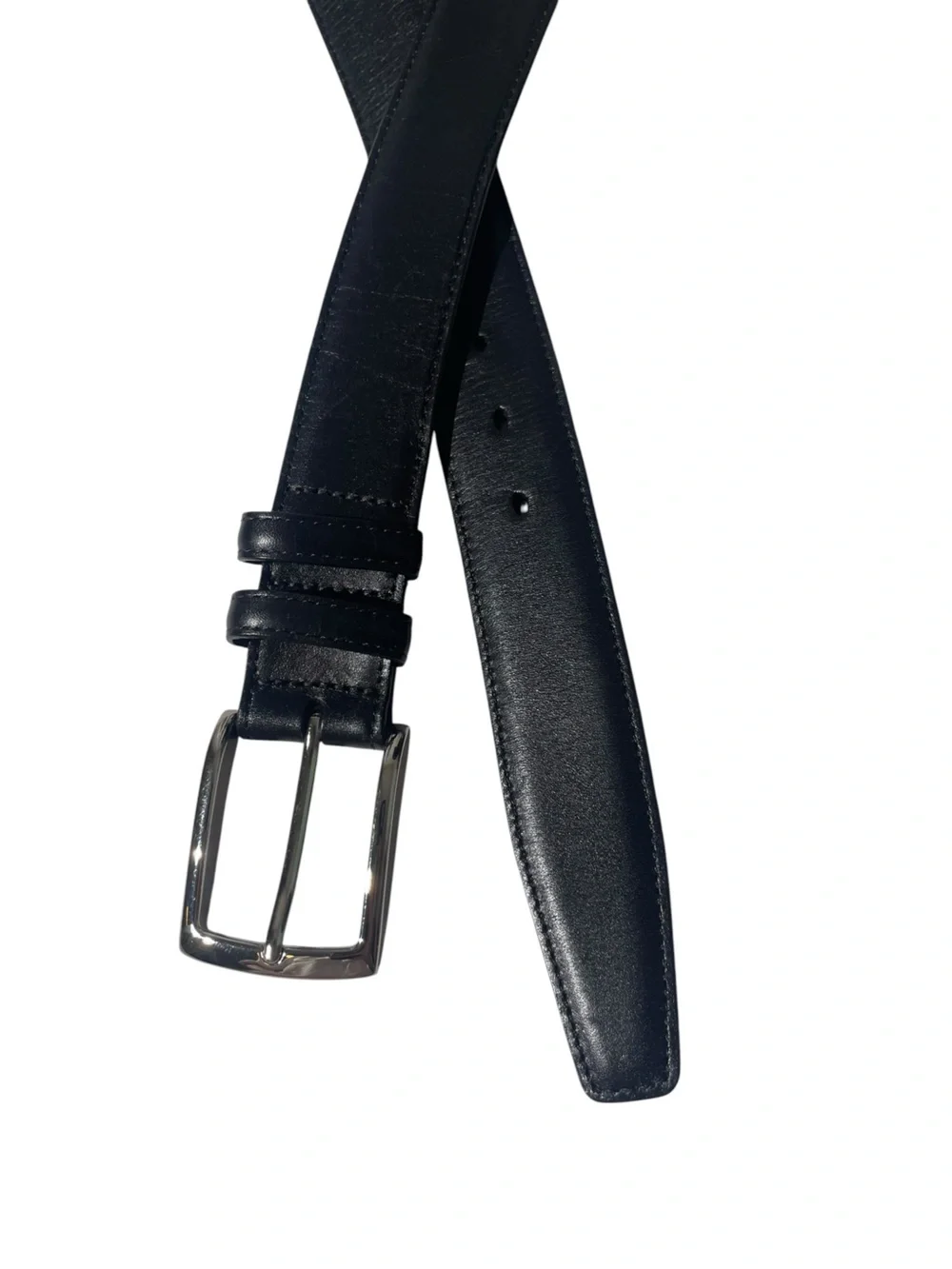 Torino Italian Leather Venetian Calf Belt Men Sz 42 Silver Buckle USA MADE
